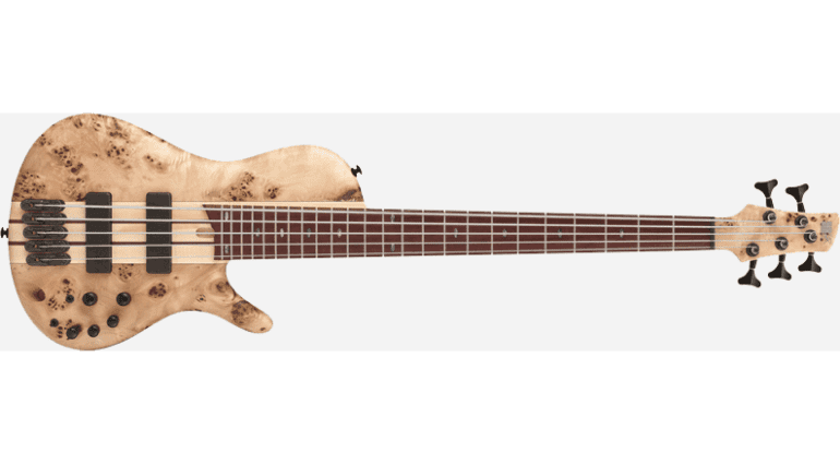 Ibanez’s Bass Workshop is always trying to come up with new and interesting takes on the bass models we have come to love. Last year they introduced a shorter scale BTB and the fanned fret SR line now they have made the SESC805. A 5 string single cutaway version of the amazing SR series of basses. Not only does it look amazing with its Poplar Burl top and Purpleheart fretboard but it also has the amazing versatile sound that SR’s are known for as well.