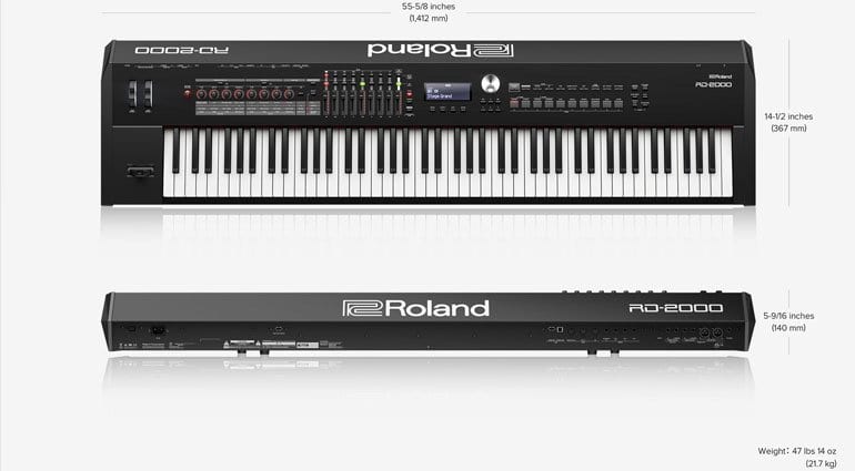 Roland RD-2000 Stage Piano sizing