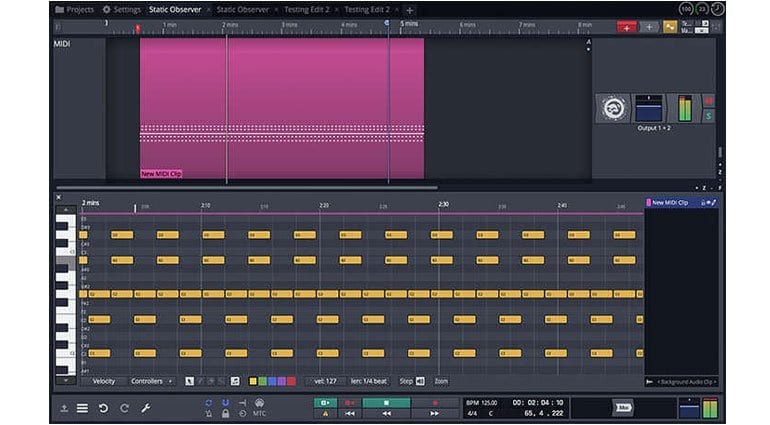 Tracktion Waveform's music editing