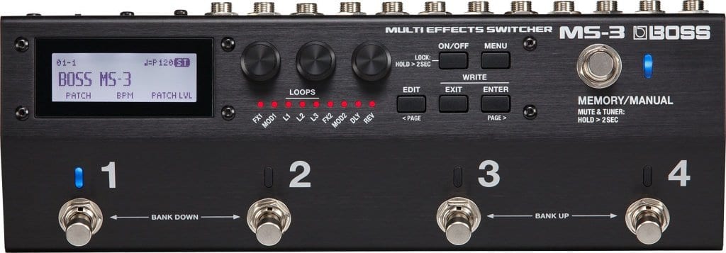 Boss MS-3 Multi Effects Switcher pedal front panel