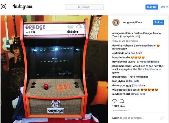 Orange Custom Arcade Terror machine