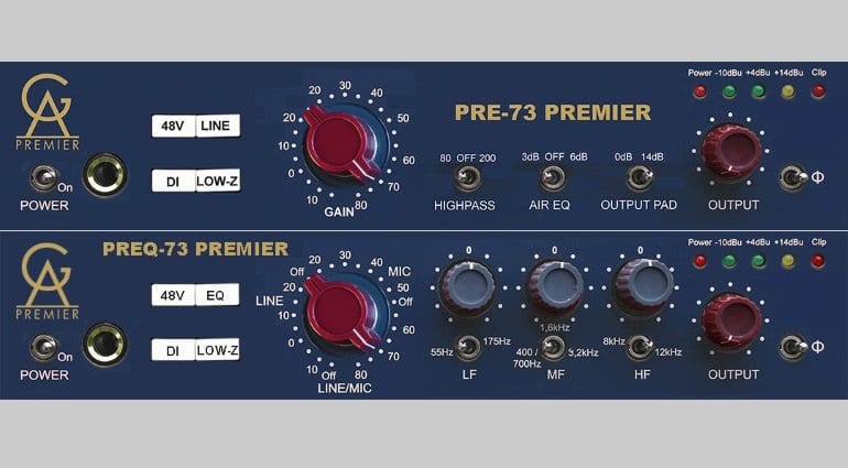 Golden Age PRE-73 Premier and PREQ-73 Premier 1073-style preamps 
