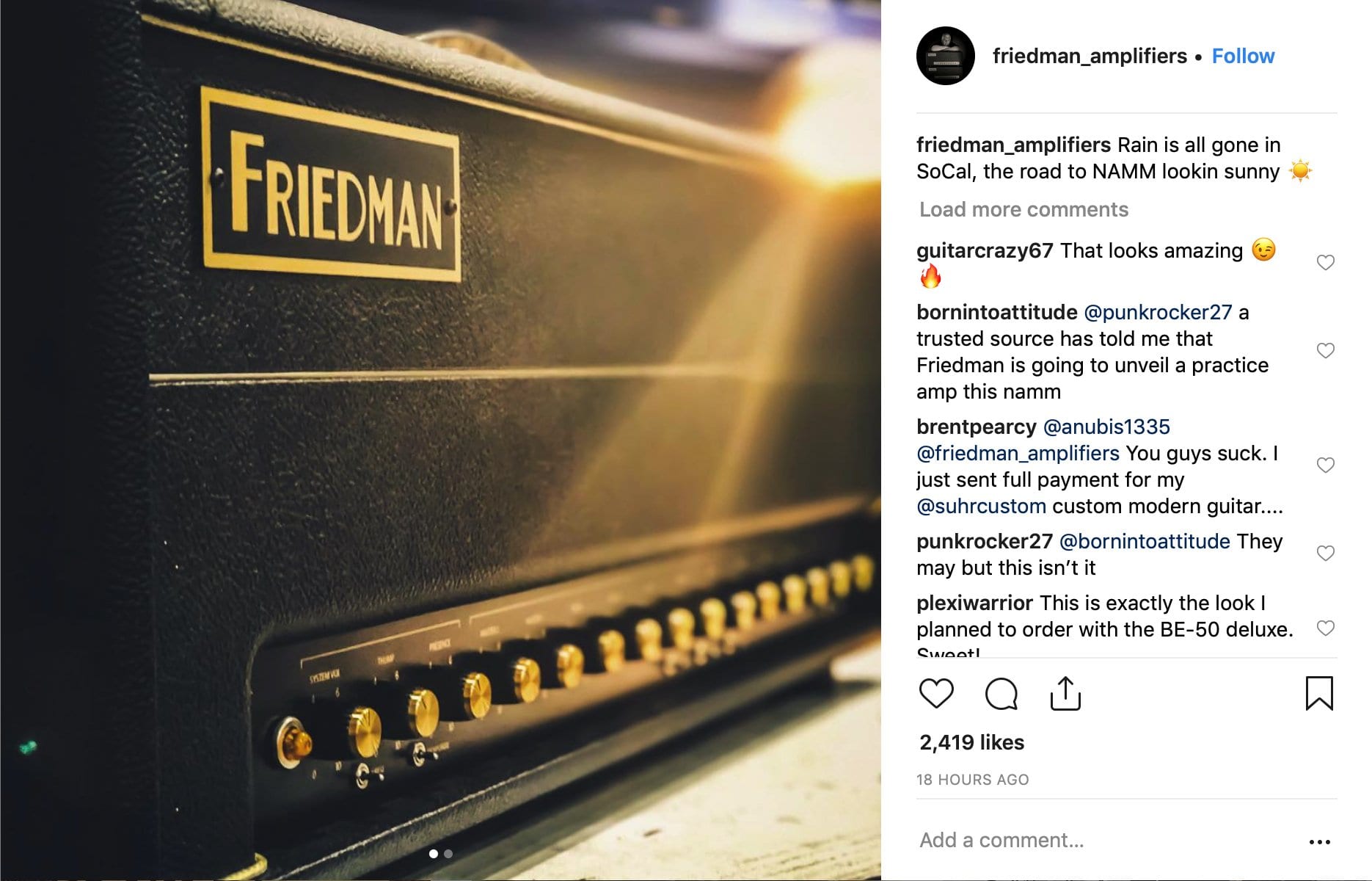 Friedman SoCal? 2019 Instagram 