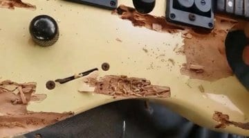 Woodworm Infestation found by Guitar Clinic in Equador