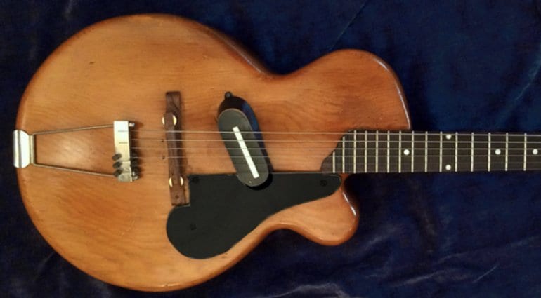 O.W. Appleton claimed that in 1943 he brought a solid body, single cutaway, electric Spanish style guitar