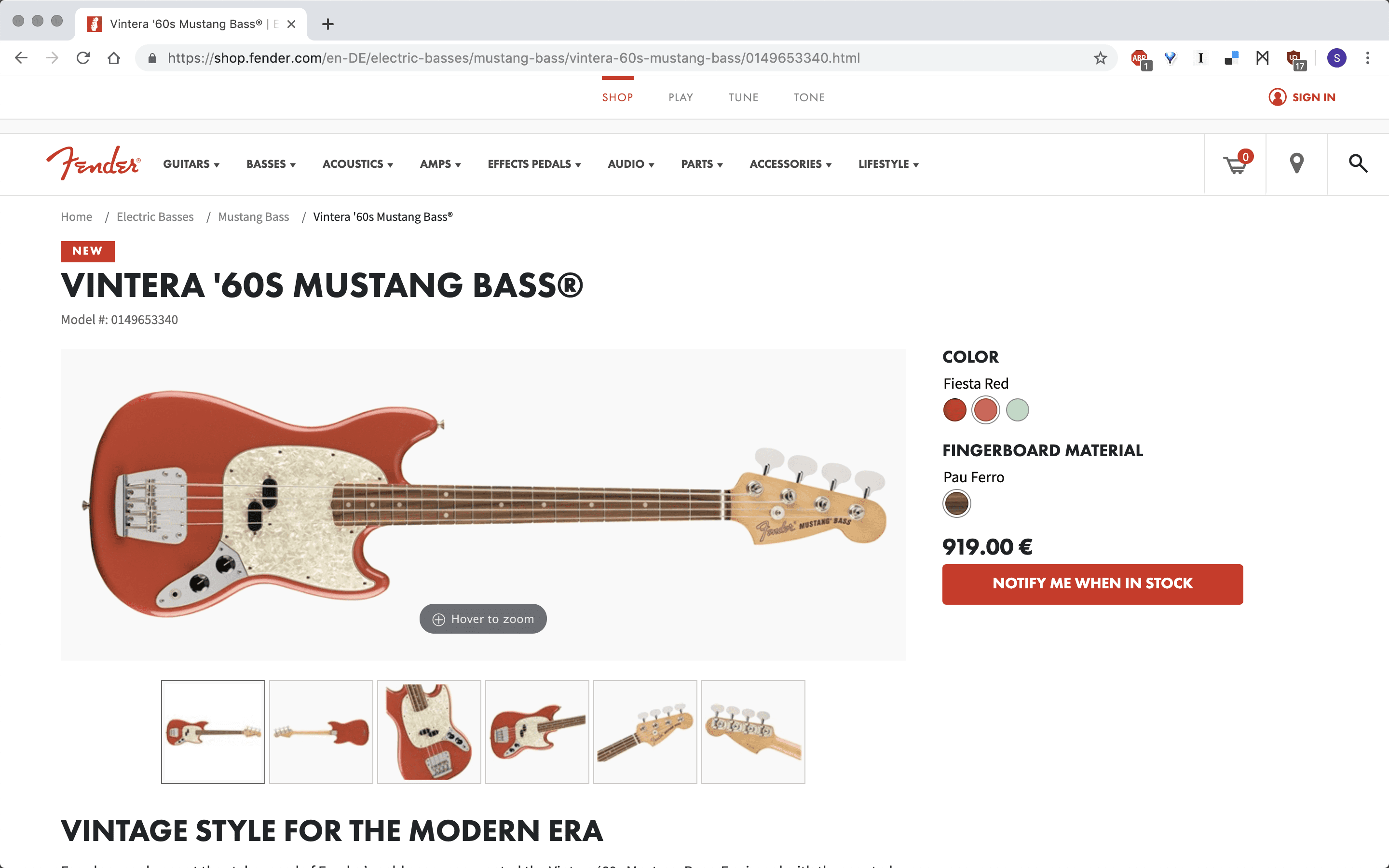 Fender Vintera 60s Mustang