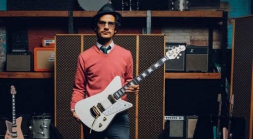 Omar Rodríguez-López gets that new Ernie Ball Music Man Mariposa