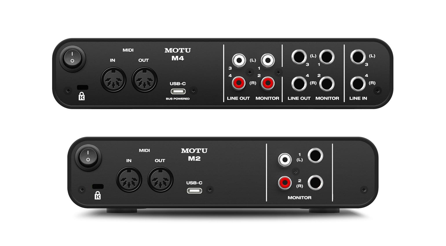 MOTU M2 and M4 audio interfaces
