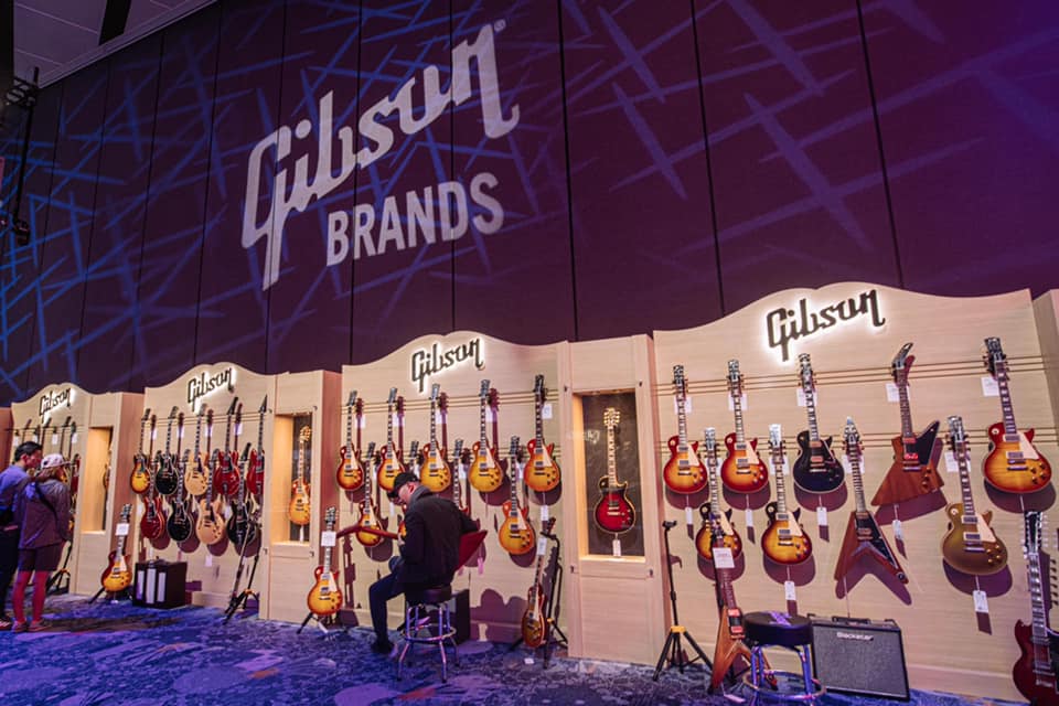 Gibson wall at WInter NAMM