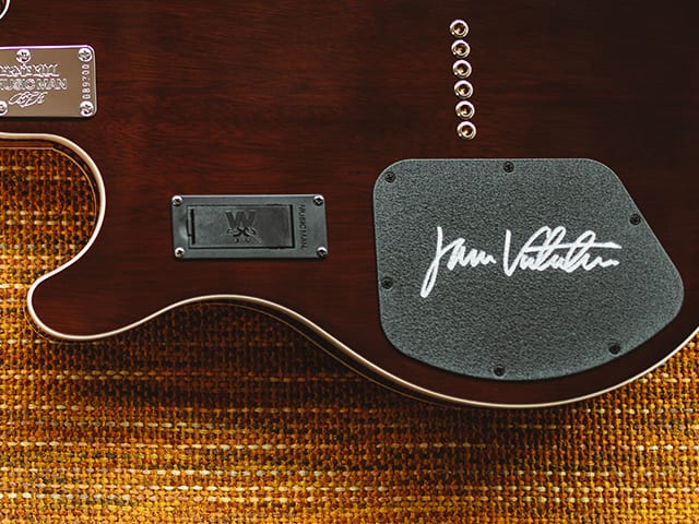 Each guitar is hand signed by James Valentine