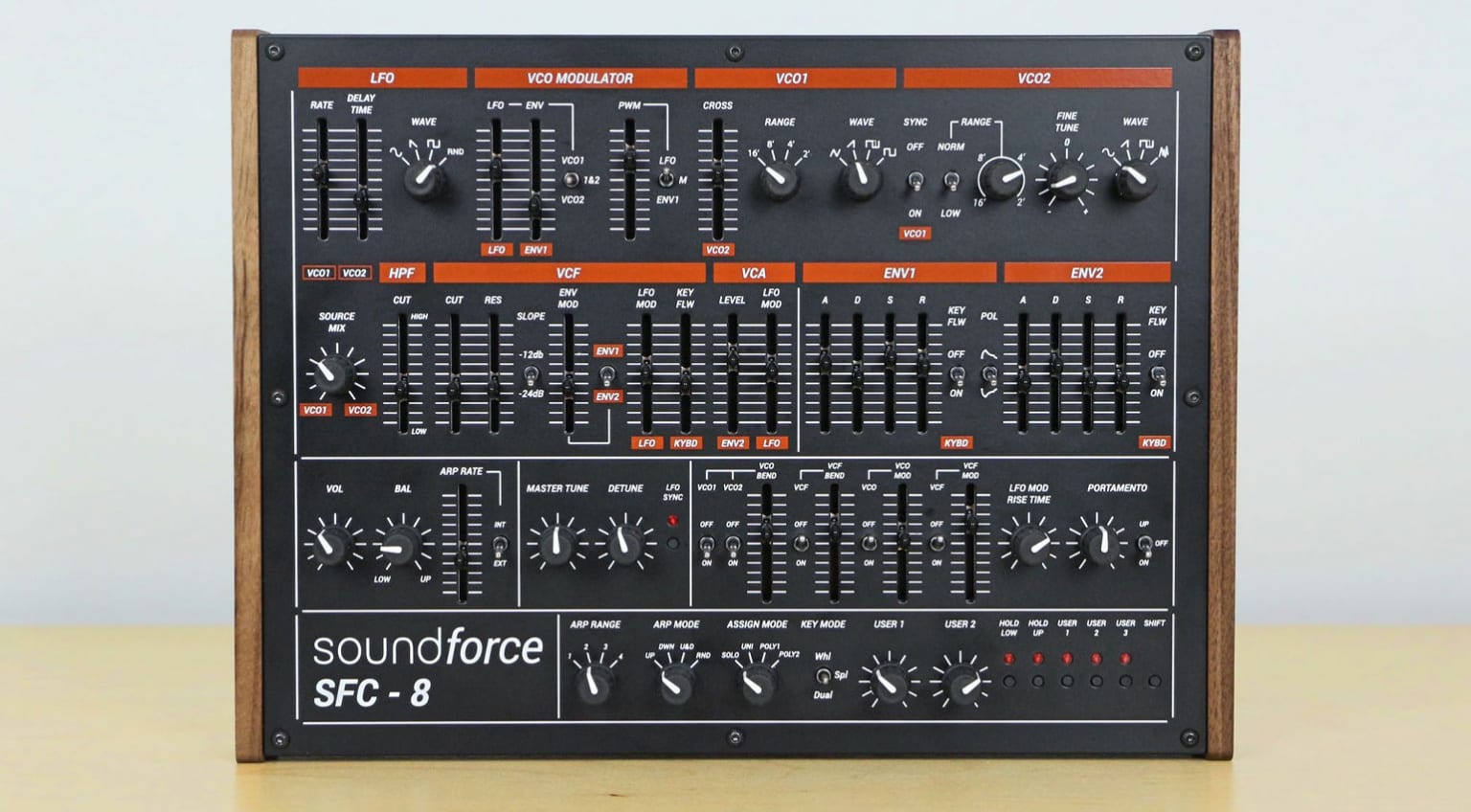 SoundForce SFC8 Jupiter8 style MIDI controller for software and