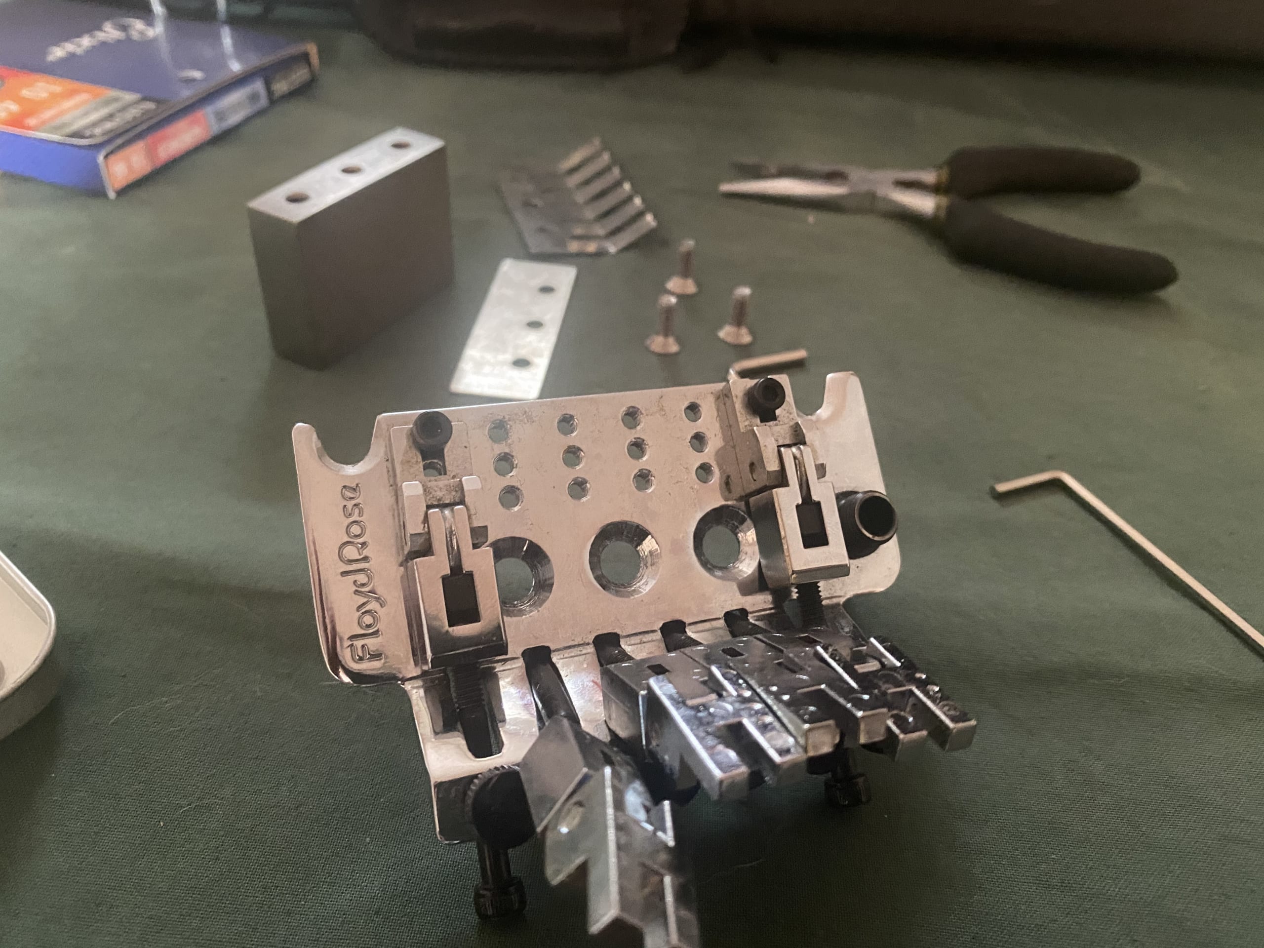 Building. a Floyd Rose from bits. Remember to check your trem block is the correct way around