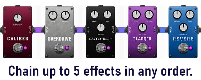 Chaos Audio Stratus chains 5 effects in any order