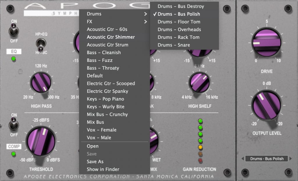 ECS Channel Strip Presets