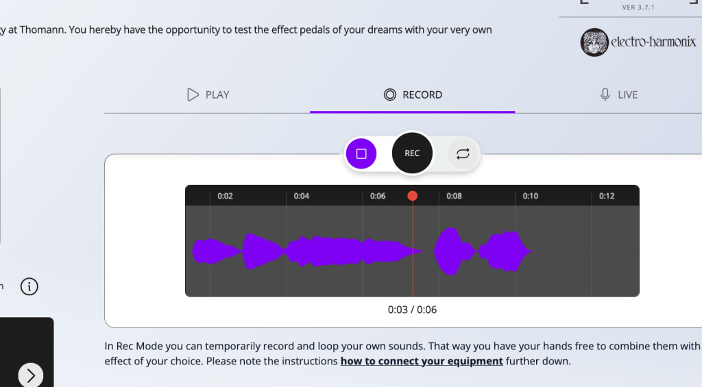 Whatever you record in "REC"-Mode in the browser will be looped