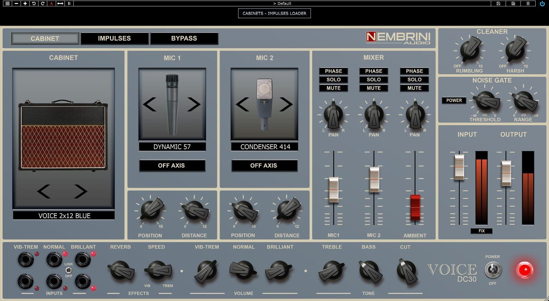 Nembrini Audio Voice DC30 Valve Guitar Amplifier Cabs, IRs & Mics