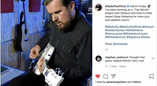 Billy Duffy teases new prototype Gretsch signature White Falcon main