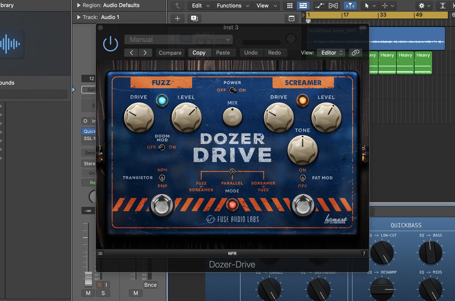 Fuse Audio Labs Dozer-Drive in Logic Pro X
