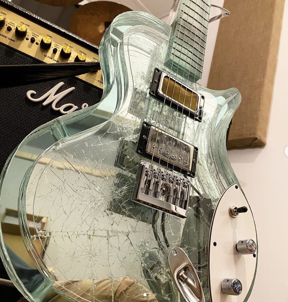 Morningstar Glass Guitars Apollo with shattered glass effect