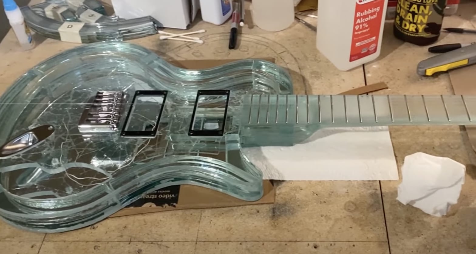 Morningstar Glass Guitars' Glass Les Paul called 'Apollo' for their Great Guitar Build-Off 2021 entry.