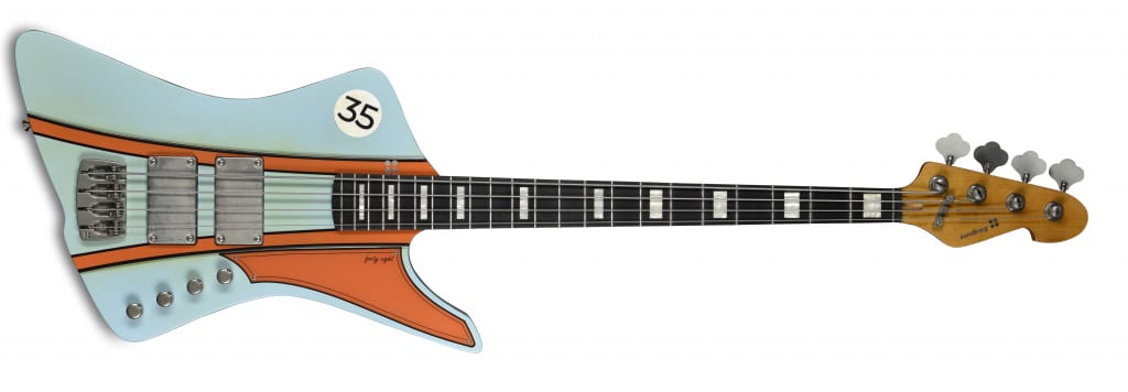 Sandberg Forty Eight in Dyna Coat Blue with orange stripes
