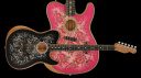Fender Pink Paisley and Black Paisley Acoustasonic Telecaster