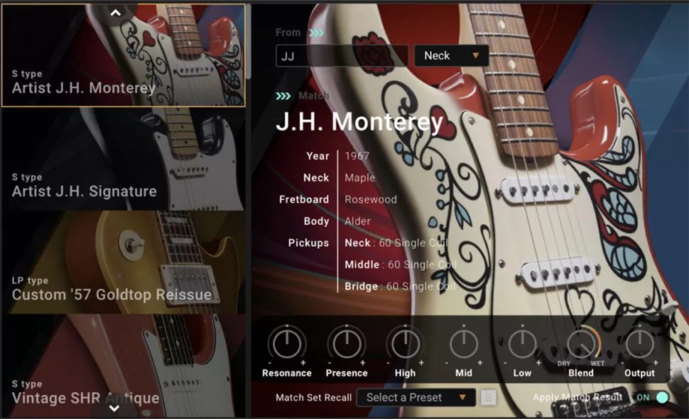 The Jimi Hendrix Monterey Strat has been Guitar matched