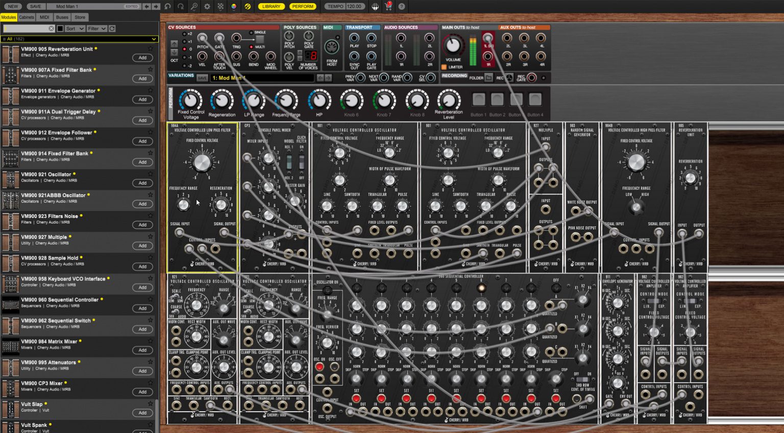 Cherry Audio imports the 900Series Moog modules into Voltage Modular