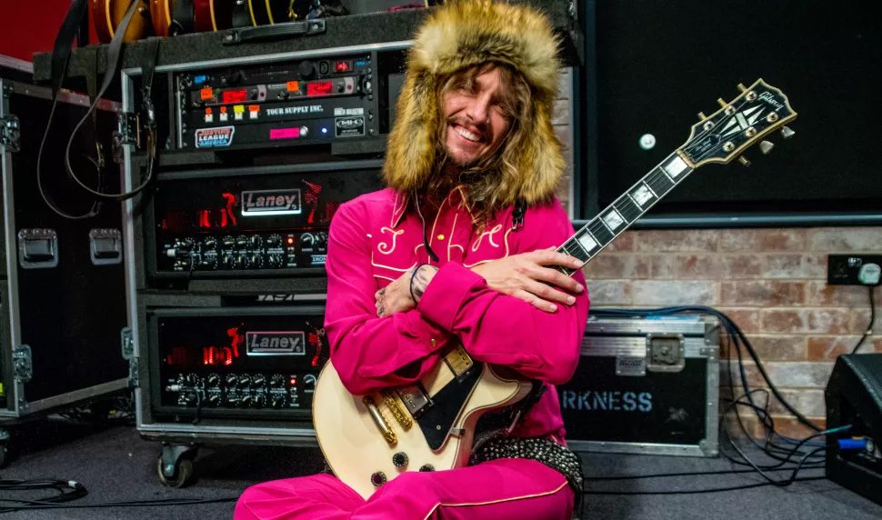 Justin Hawkins and his Laney JH3000