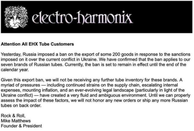 Electro Harmonix Vacuum Tubes made in Russia