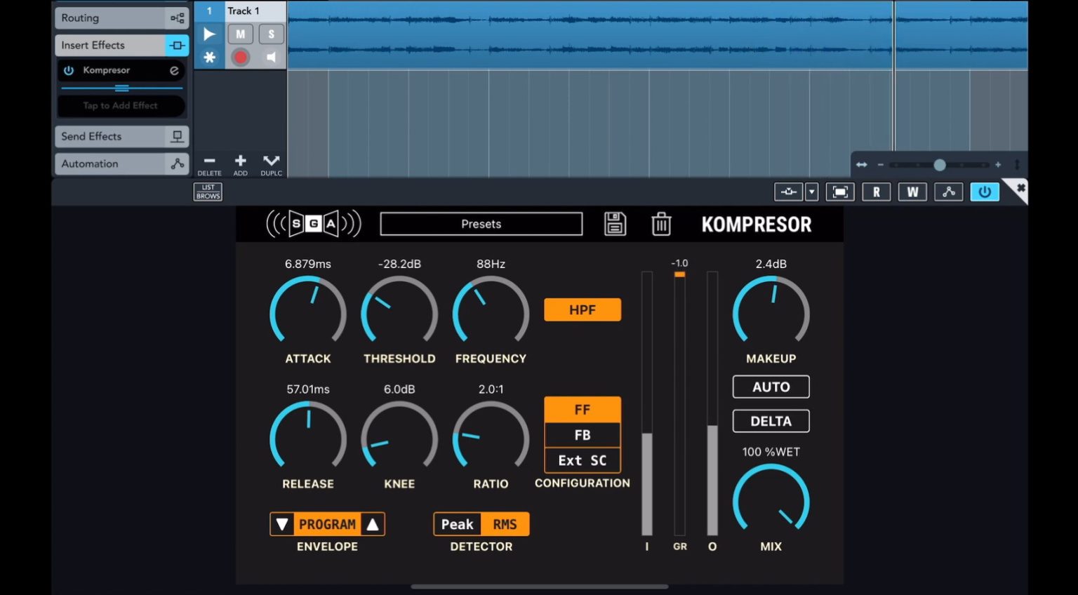 Kompresor versatile dynamics plugin by Shattered Glass Audio