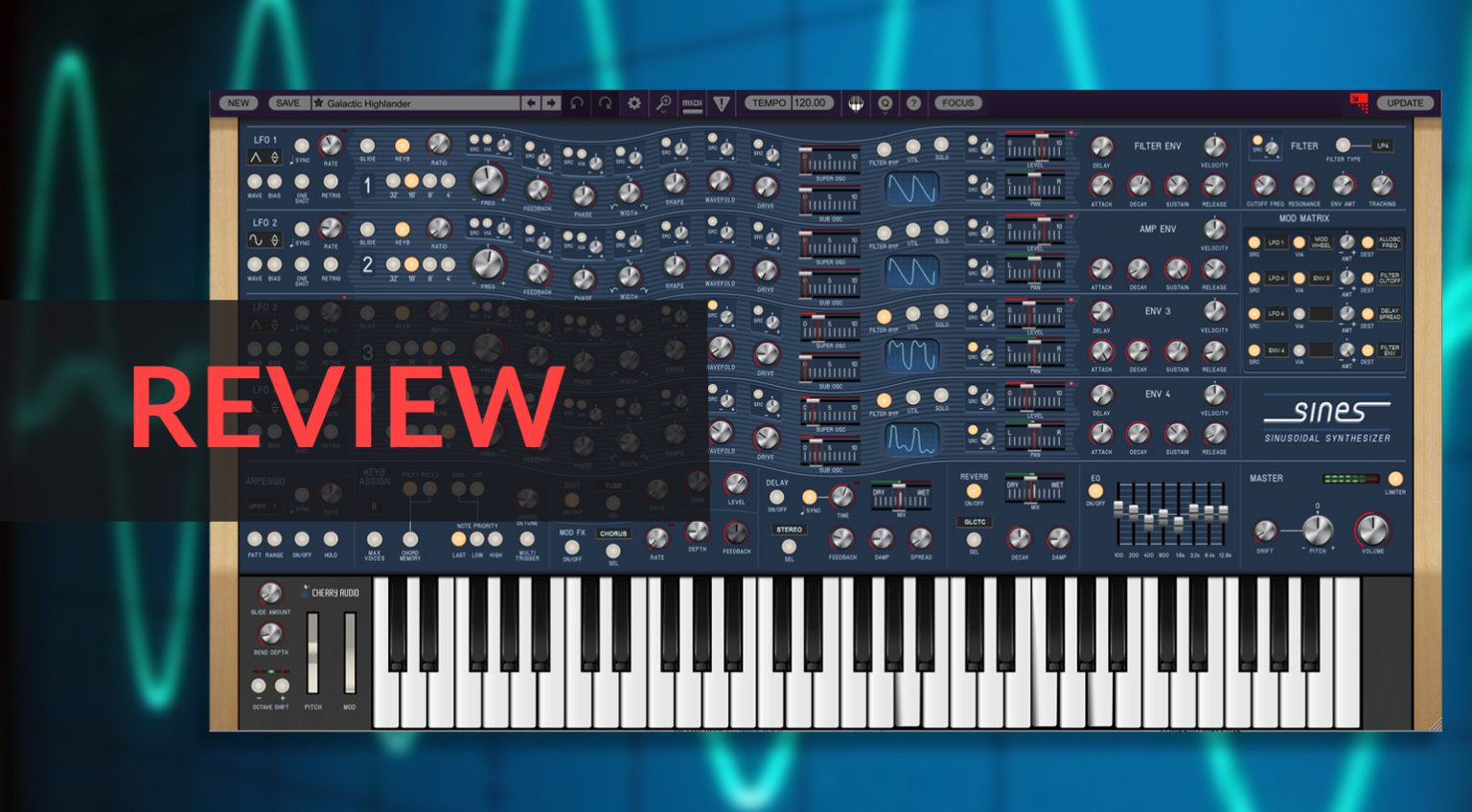 Review Cherry Audio Sines wobbly waves and folded timbres