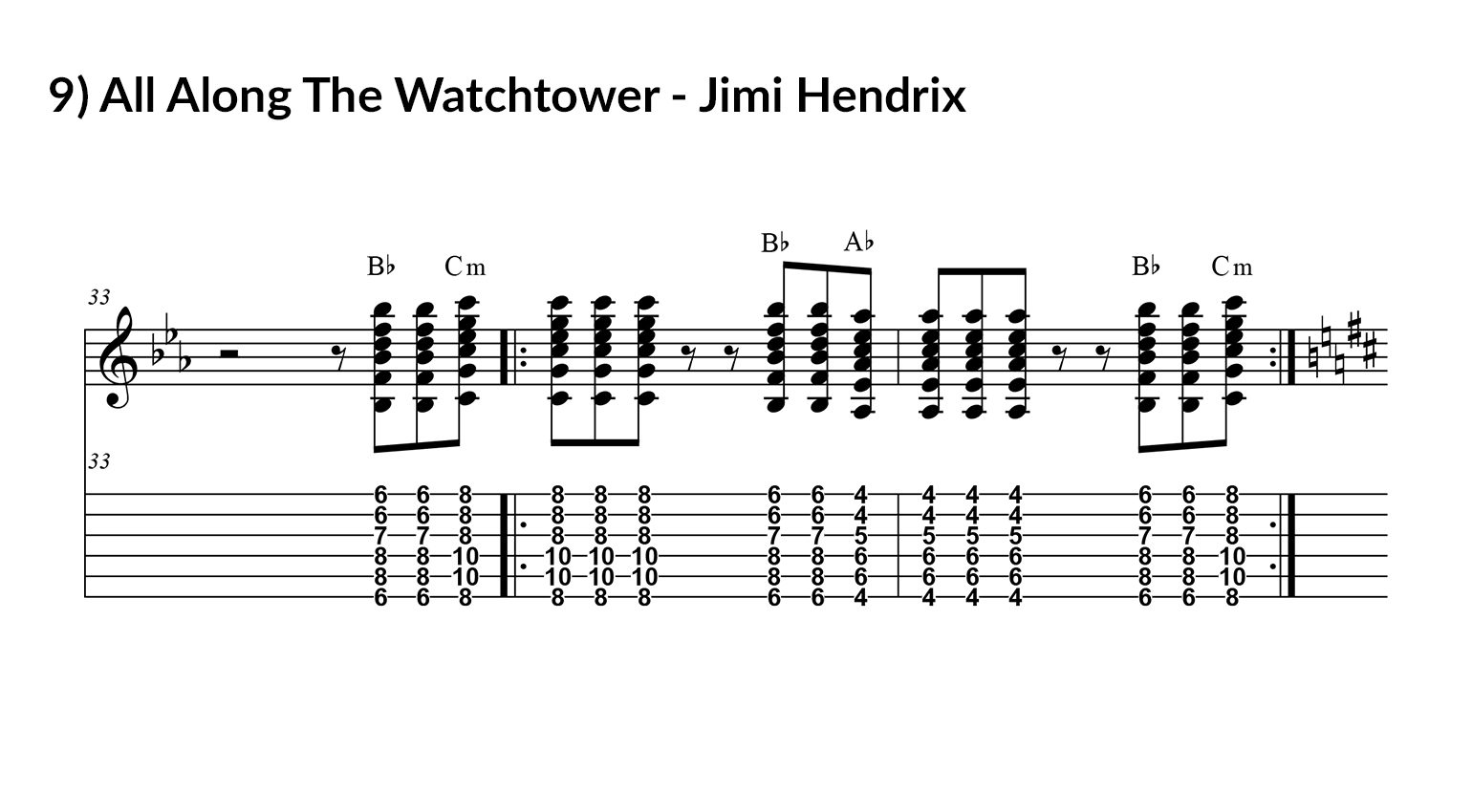 All Along The Watchtower Chords