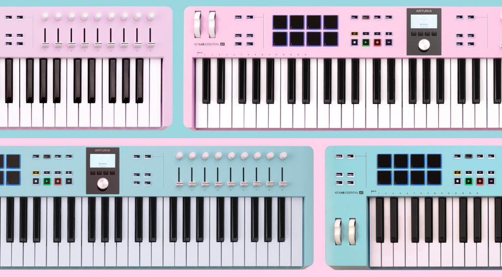Arturia KeyLab Essential mk3 Rose Quartz & Aquamarine: Keyboard Controllers for your Gender Reveal Party