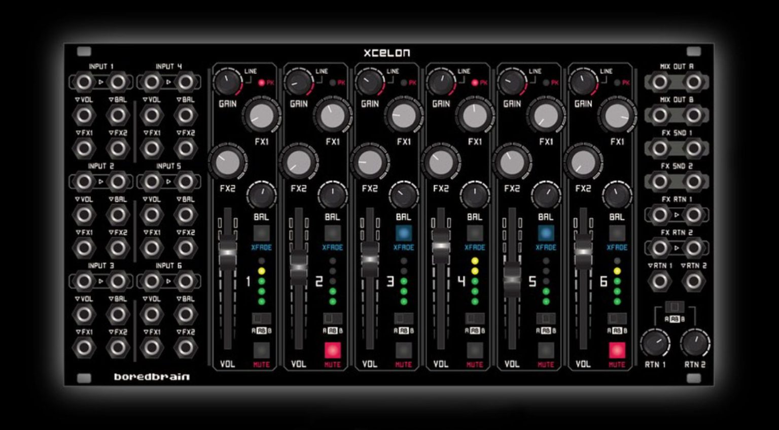 Knobcon 2023: Boredbrain XCELON voltage controlled stereo mixer ...