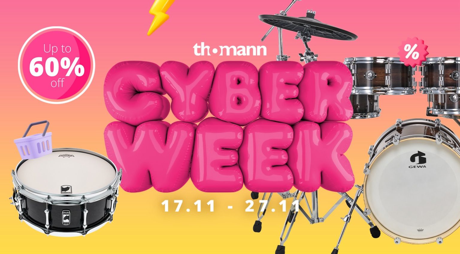 Get up to 60 off with Thomann Cyberweek Drum Deals
