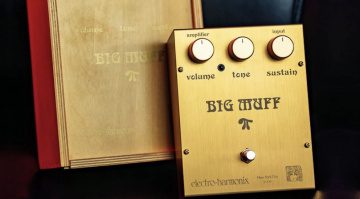 EHX Big Muff Gold and Wooden Box