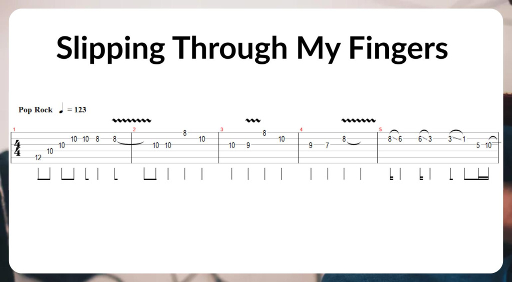 Slipping Through My Fingers Solo TAB