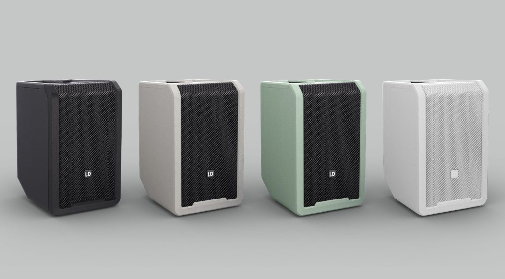 The new PA speaker is available in four colours