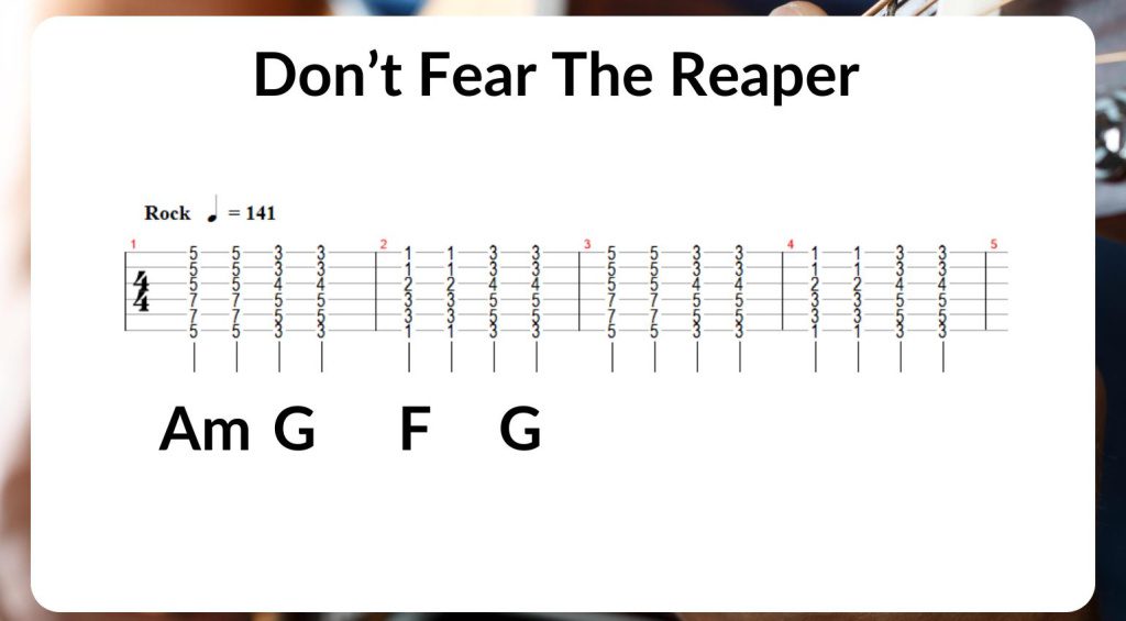 Chords for Don't Fear The Reaper 