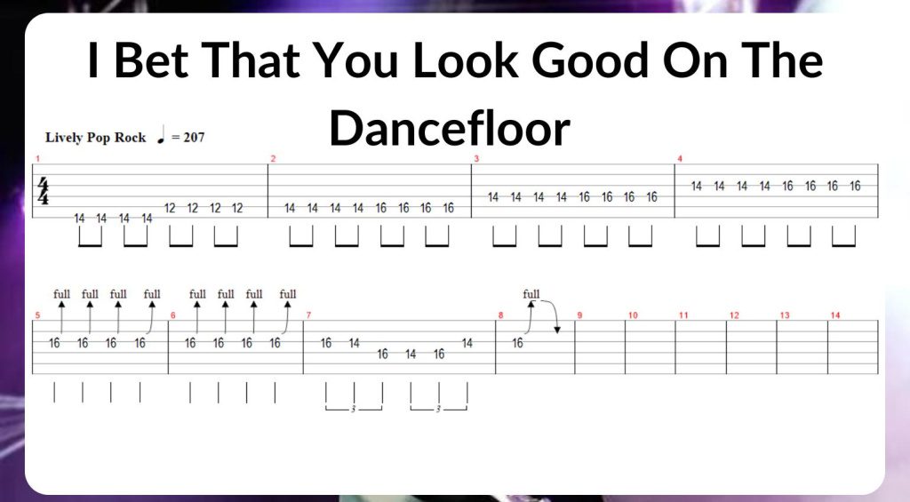 I Bet That You Look Good On The Dancefloor Intermediate Guitar Riff 