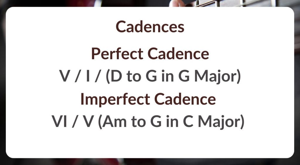 Cadences with chord progressions 