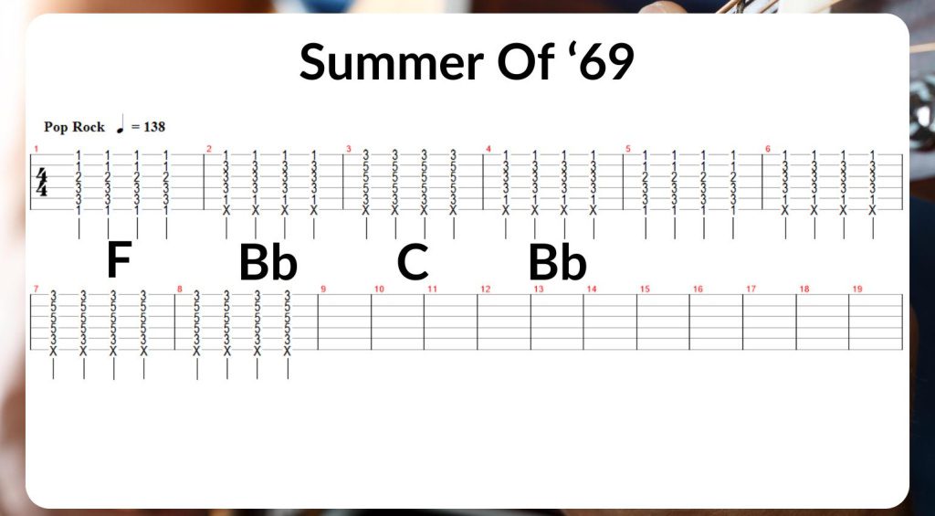 Summer Of 69 Barre Chords 