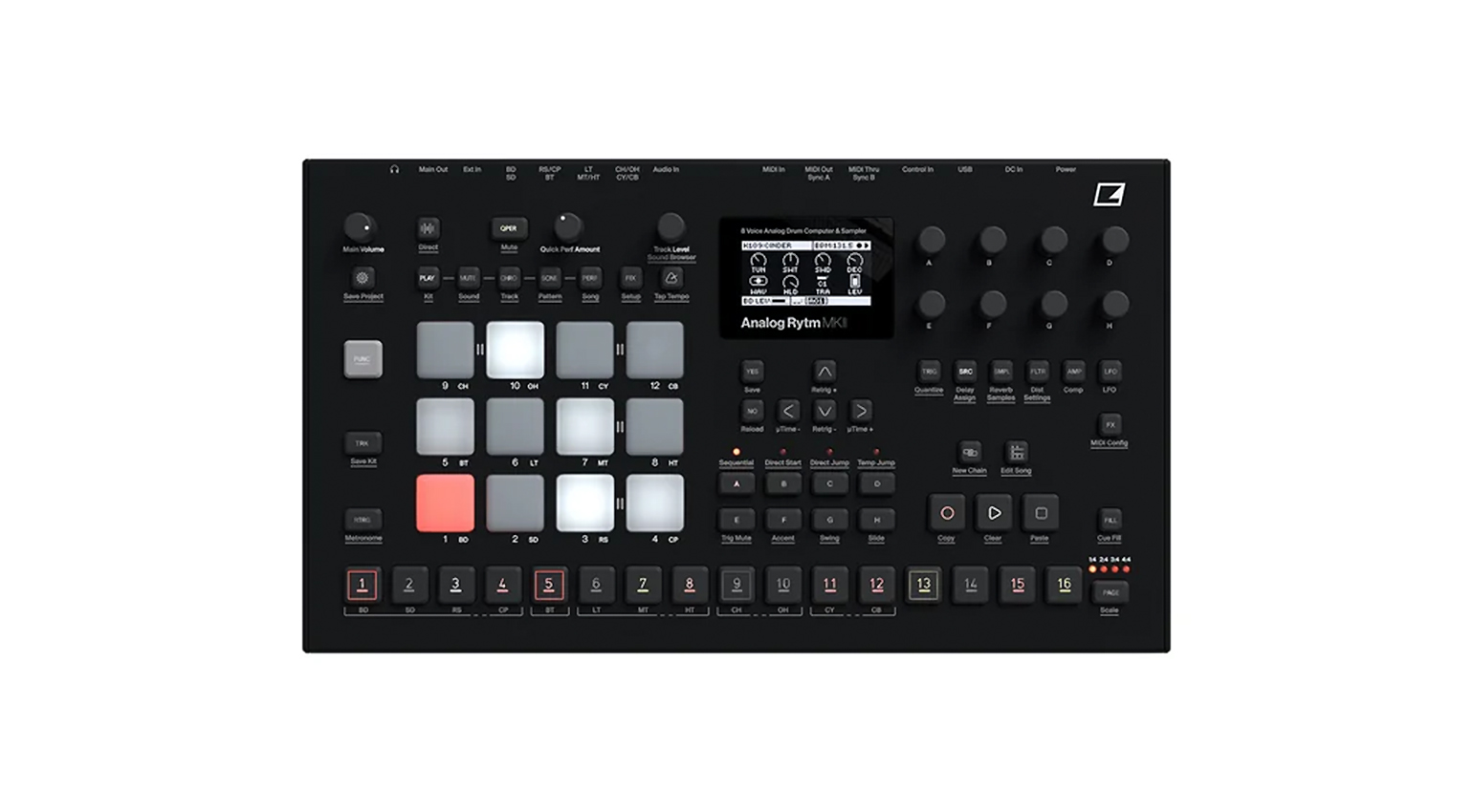 Elektron Analog Rytm MKII 8-voice Analog Drum Computer and Sampler