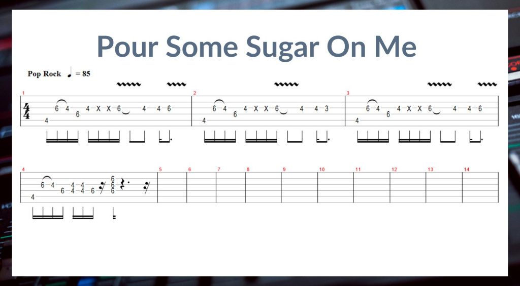 Def Leppard guitar TAB 