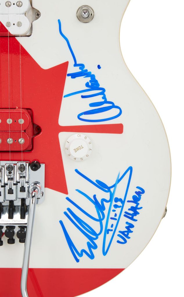 Van Halen's Lost Canadian Flag guitar signed by Eddie