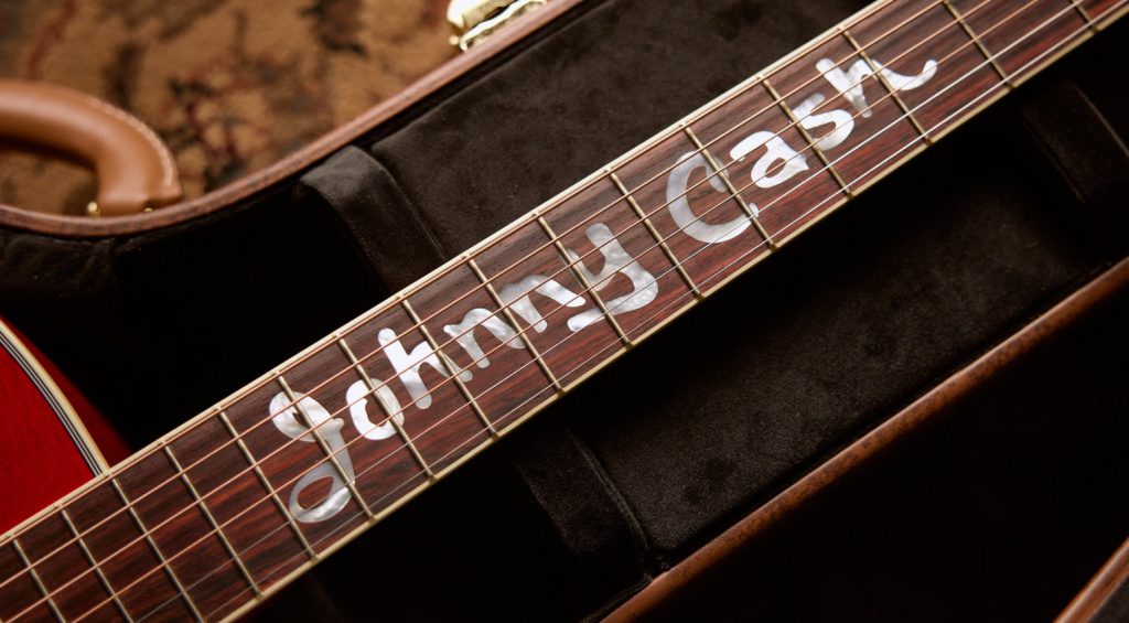 The iconic lettering in mother-of-pearl inlays