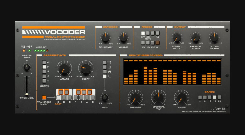 Best Vocoder Plugins: Softube Vocoder