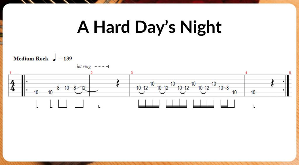 A Hard Day's Night Solo TAB 