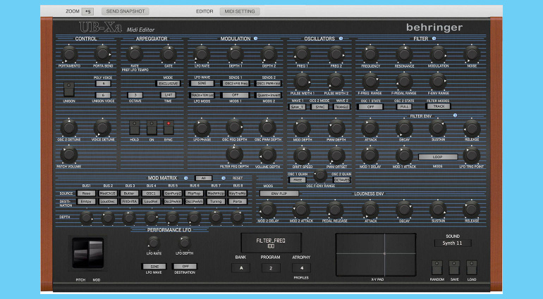 Behringer UB-Xa editor teaser